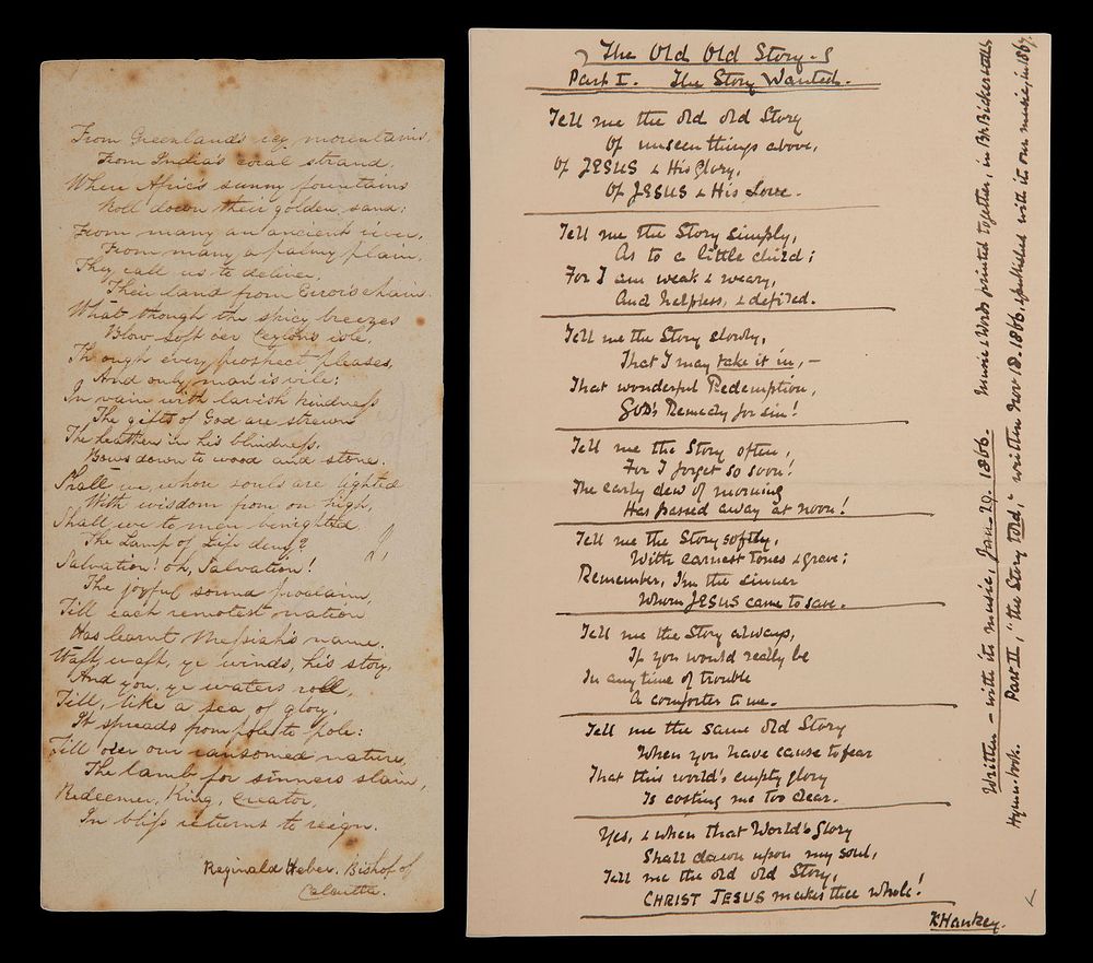 Lot 255: Katherine Hankey and Reginald Heber Signed Poem and Letter