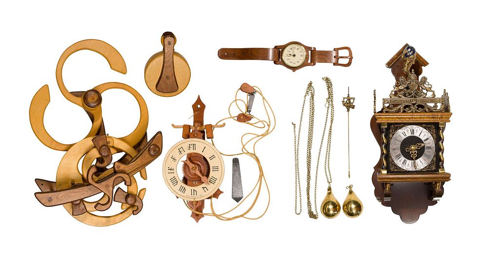 Lot 197: Wood Sculpture and Clock Assortment