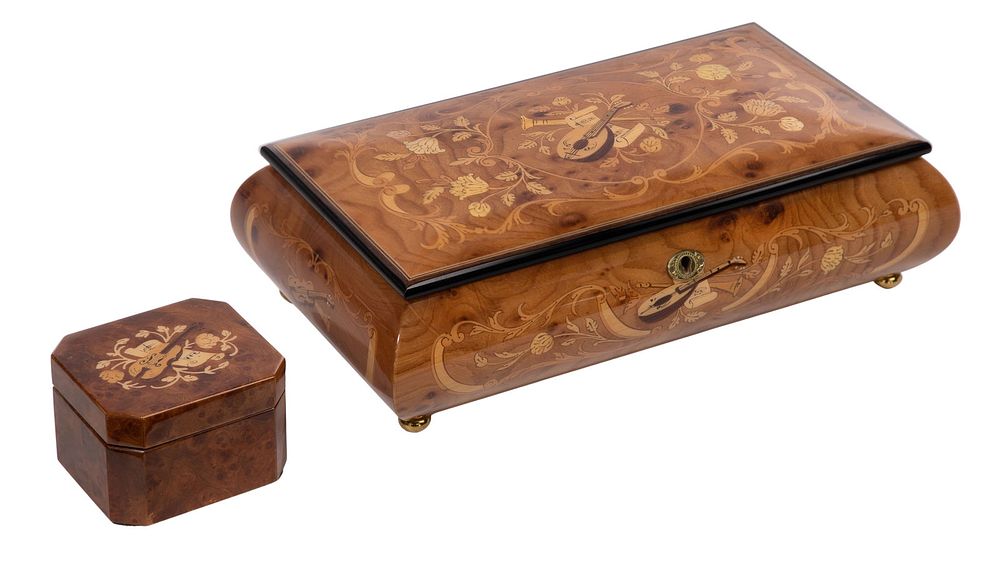 Lot 213: Italian Marquetry Music Boxes