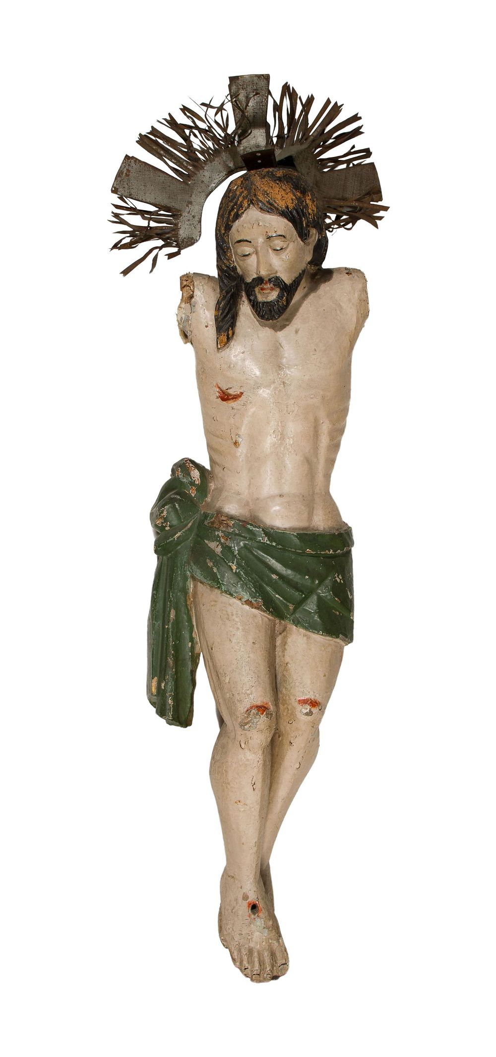 Lot 231: Spanish Colonial Wood Crucifix Corpus