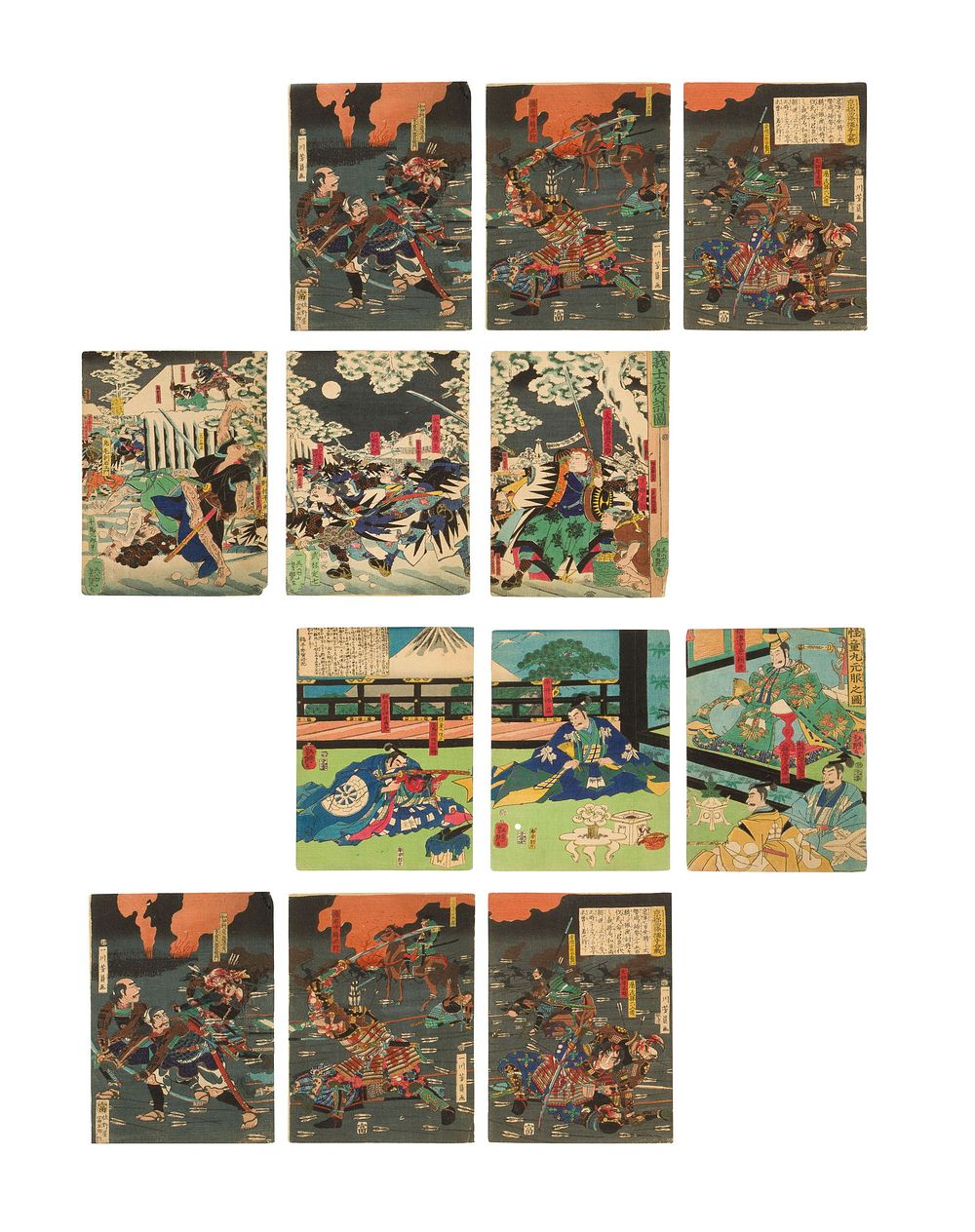 Lot 235: Utagawa Yoshitsuya (Japanese, 1822-1866) Woodblock Print Assortment
