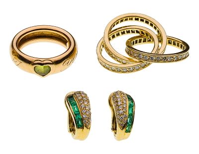 Cartier and Tiffany & Co. 18k Yellow Gold and Gemstone Jewelry. Cartier and Tiffany &amp; Co. 