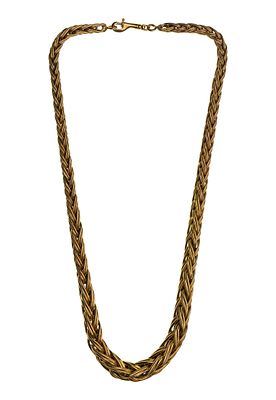 18k Yellow Gold Necklace Graduated braided choker (marked '750') Property from: a Private 
