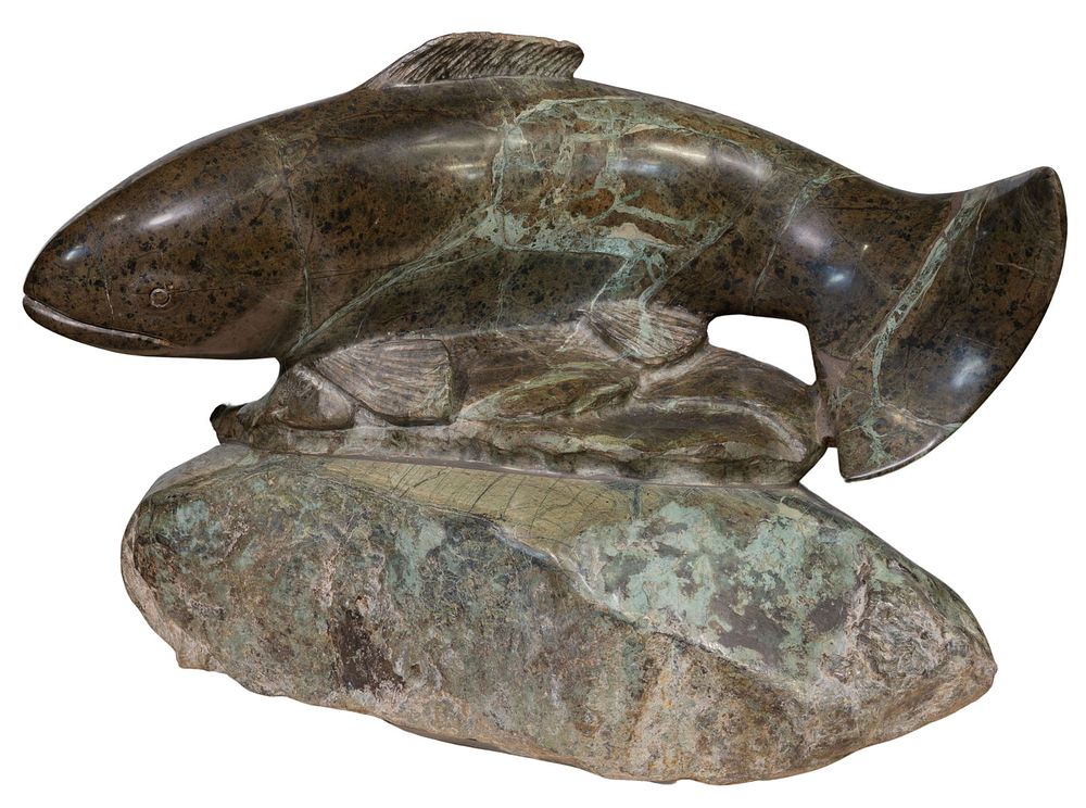 Lot 156: John Cody (American, b.1948) Stone Fish Sculpture