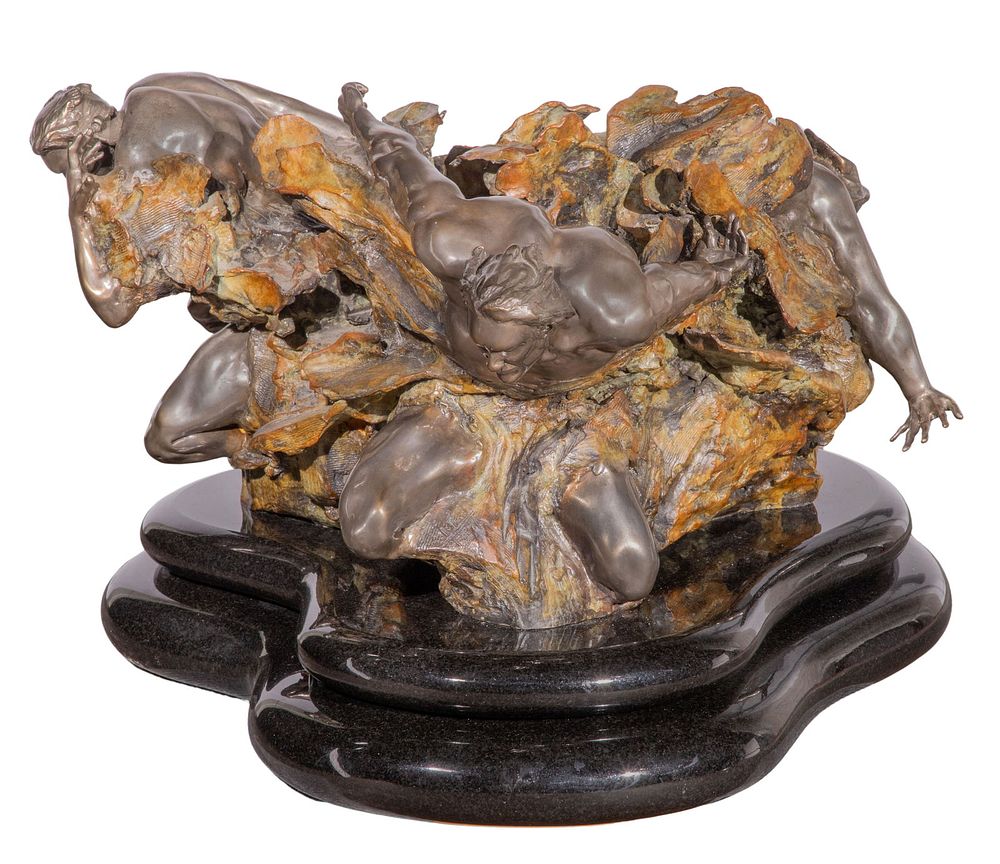 Lot 162: M. L. Snowden (American, b.1952) 'Cataclasis Study' Bronze Sculpture