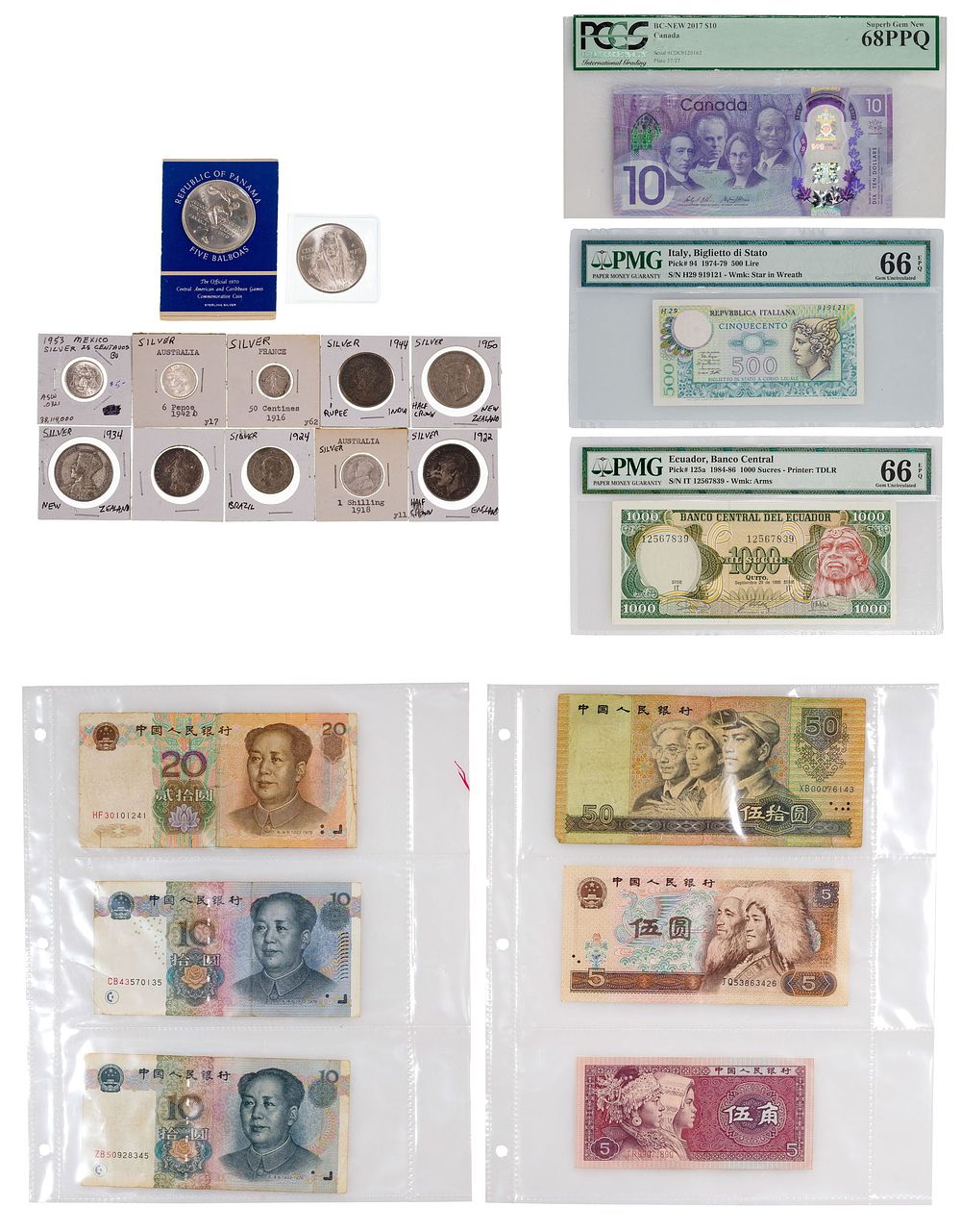 Lot 175: World Coin and Currency Assortment