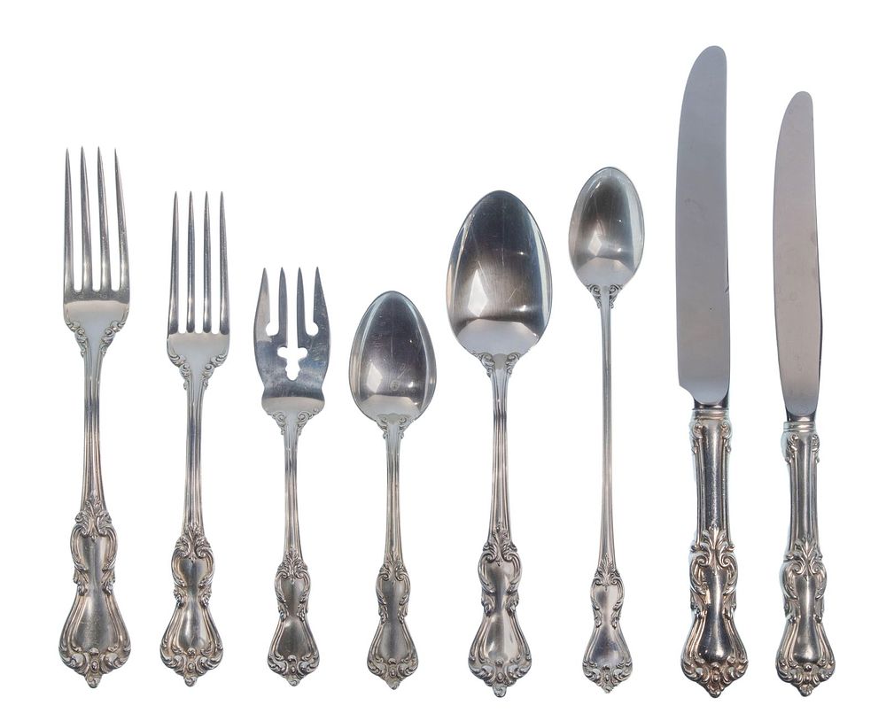 Lot 184: Reed & Barton Marlborough Sterling Silver Flatware Service