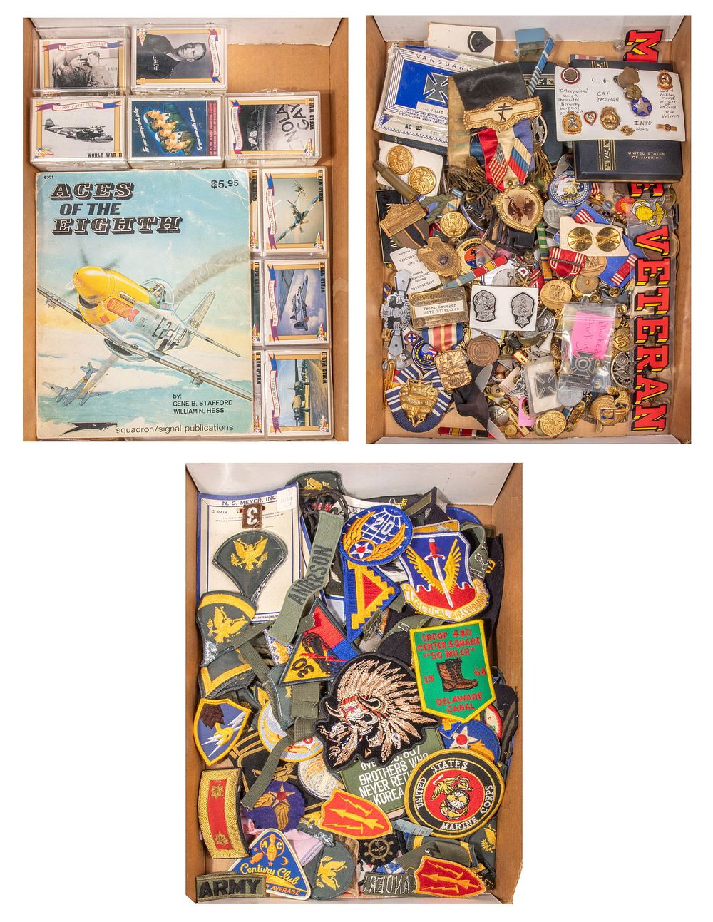 Lot 208: Military Medal, Pin and Sign Assortment