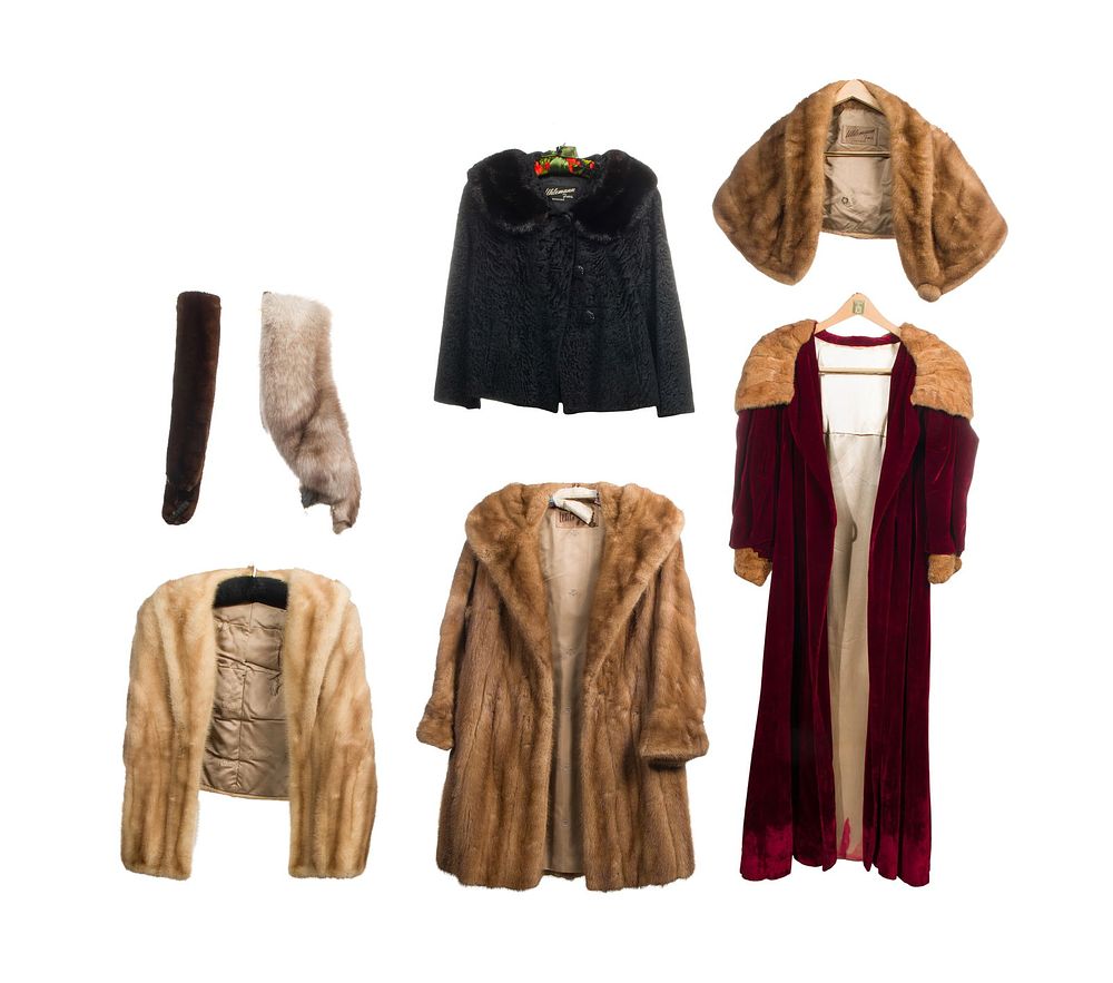Lot 210: Fur Coat and Accessory Assortment