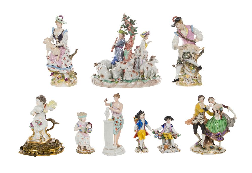 Lot 233: Dresden Porcelain Figurine Assortment