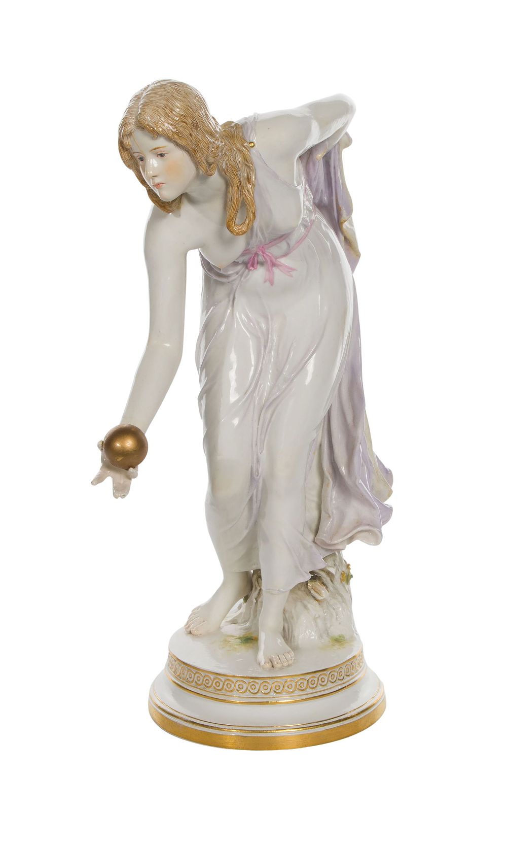 Lot 238: Walter Schott for Meissen 'Female Ball Player' Porcelain Figurine