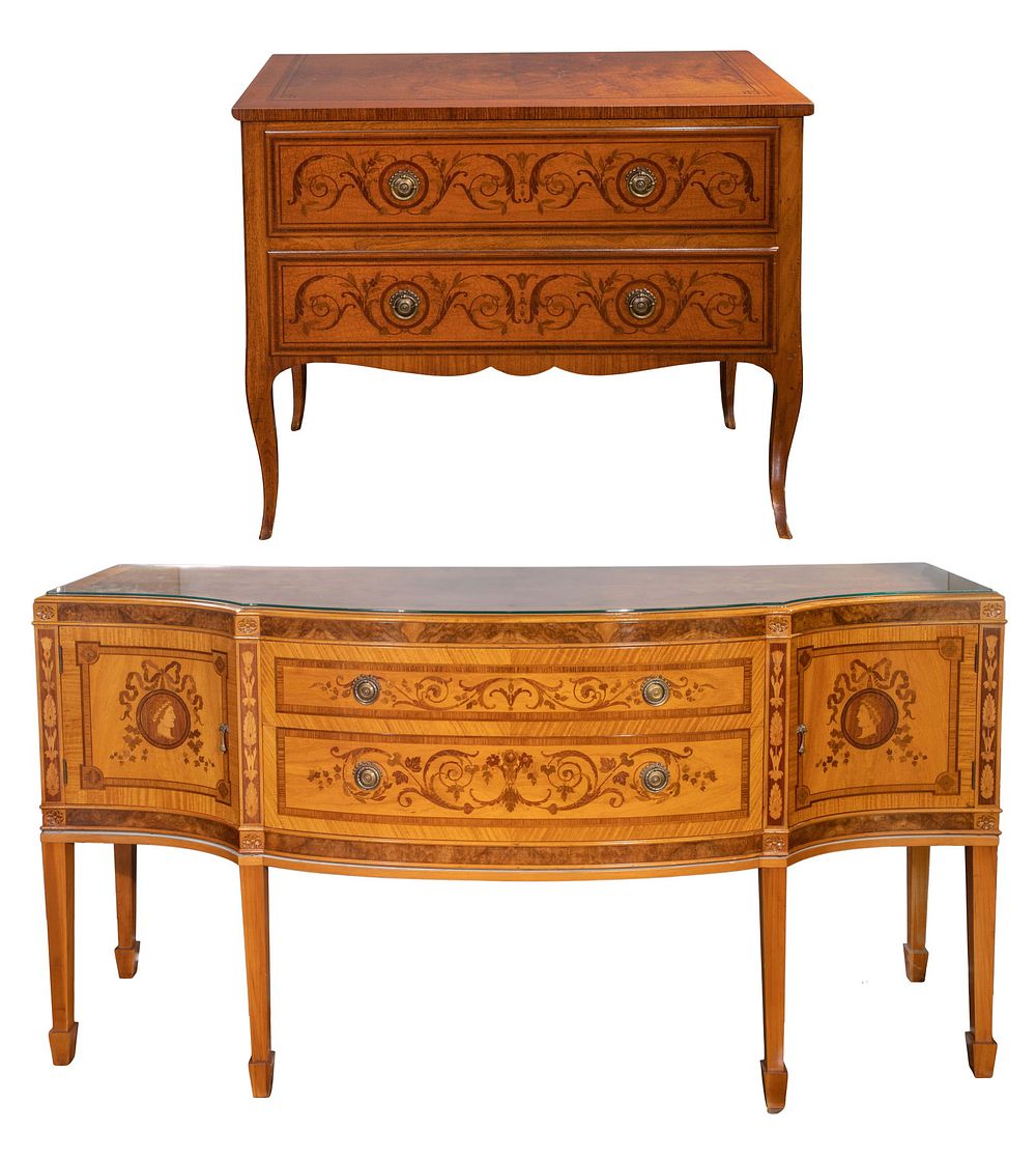 Lot 255: Royal Furniture Company Sideboard and Two Drawer Chest