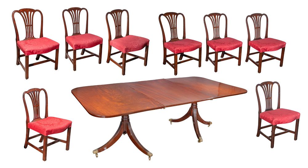Lot 259: Georgian Style Mahogany Dining Room Suite