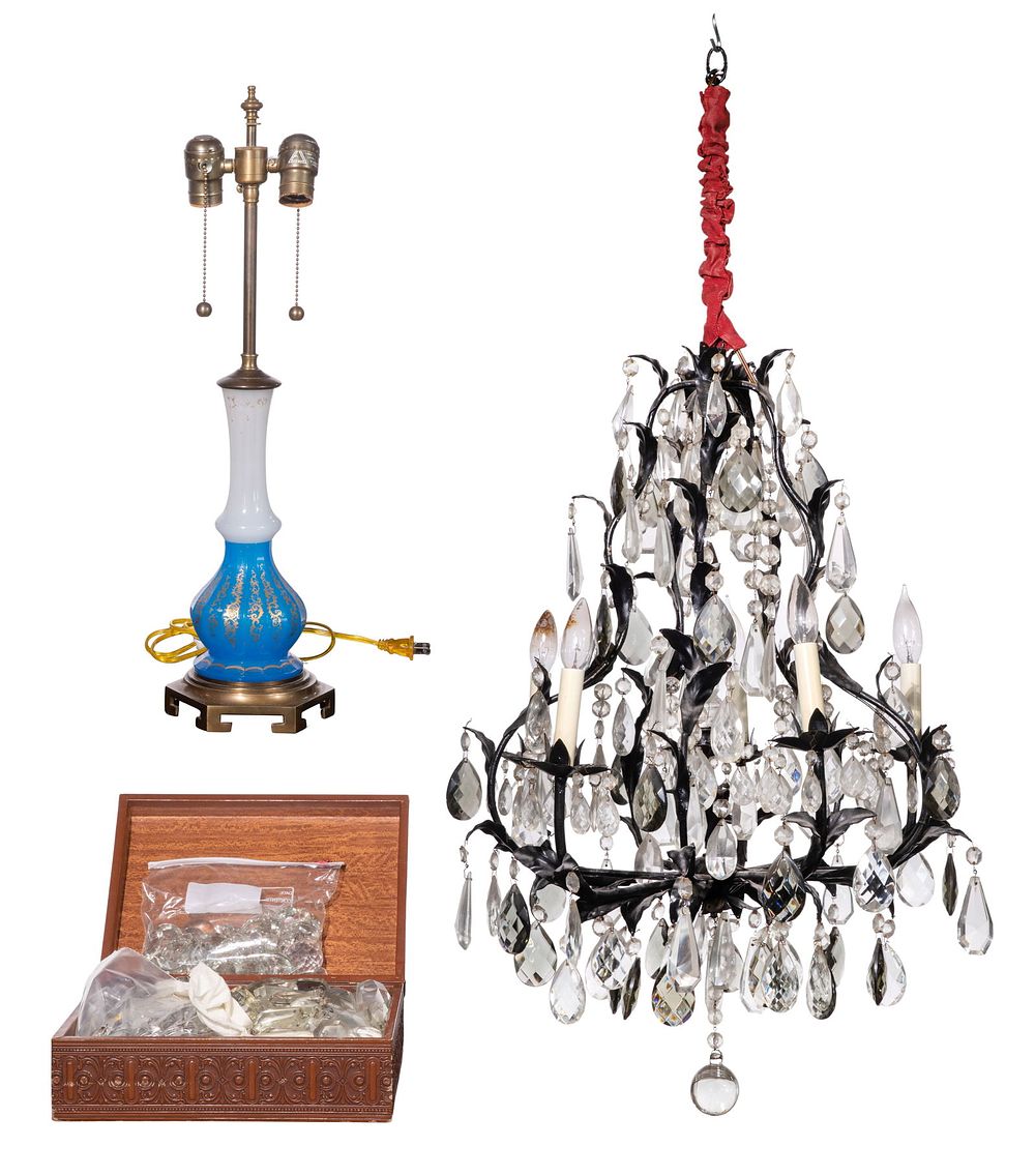 Lot 163: Chandelier and Lamp Collection