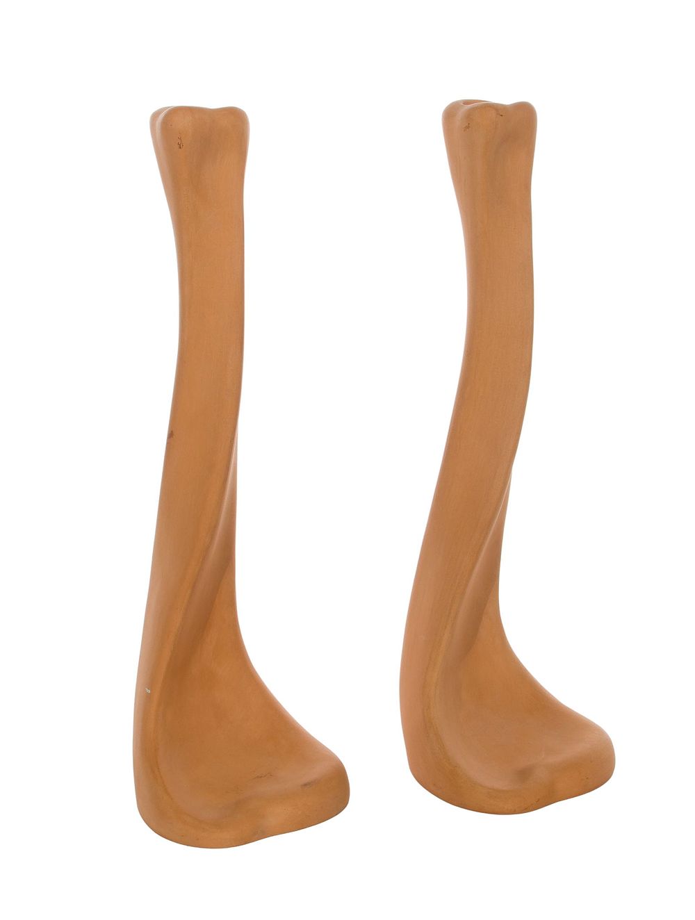 Lot 173: Elsa Peretti for Tiffany & Co. Terra Cotta Bone Candlesticks