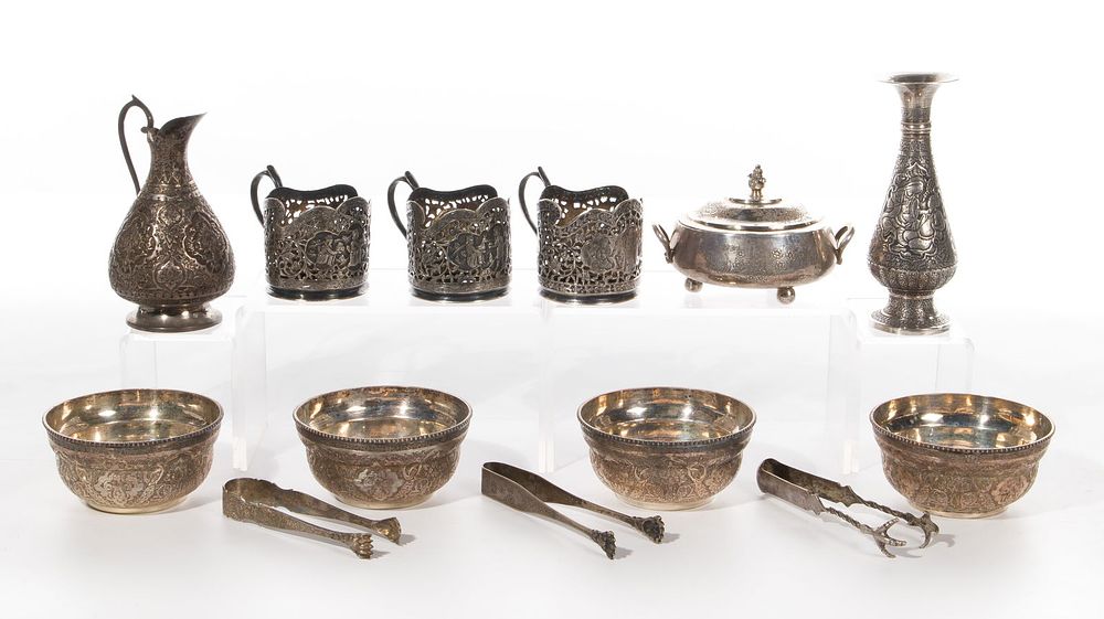 Lot 177: Persian Silver Assortment