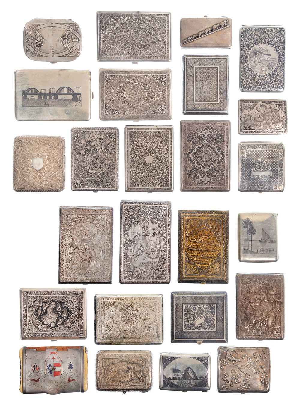 Lot 181: European Silver Cigarette Case Assortment