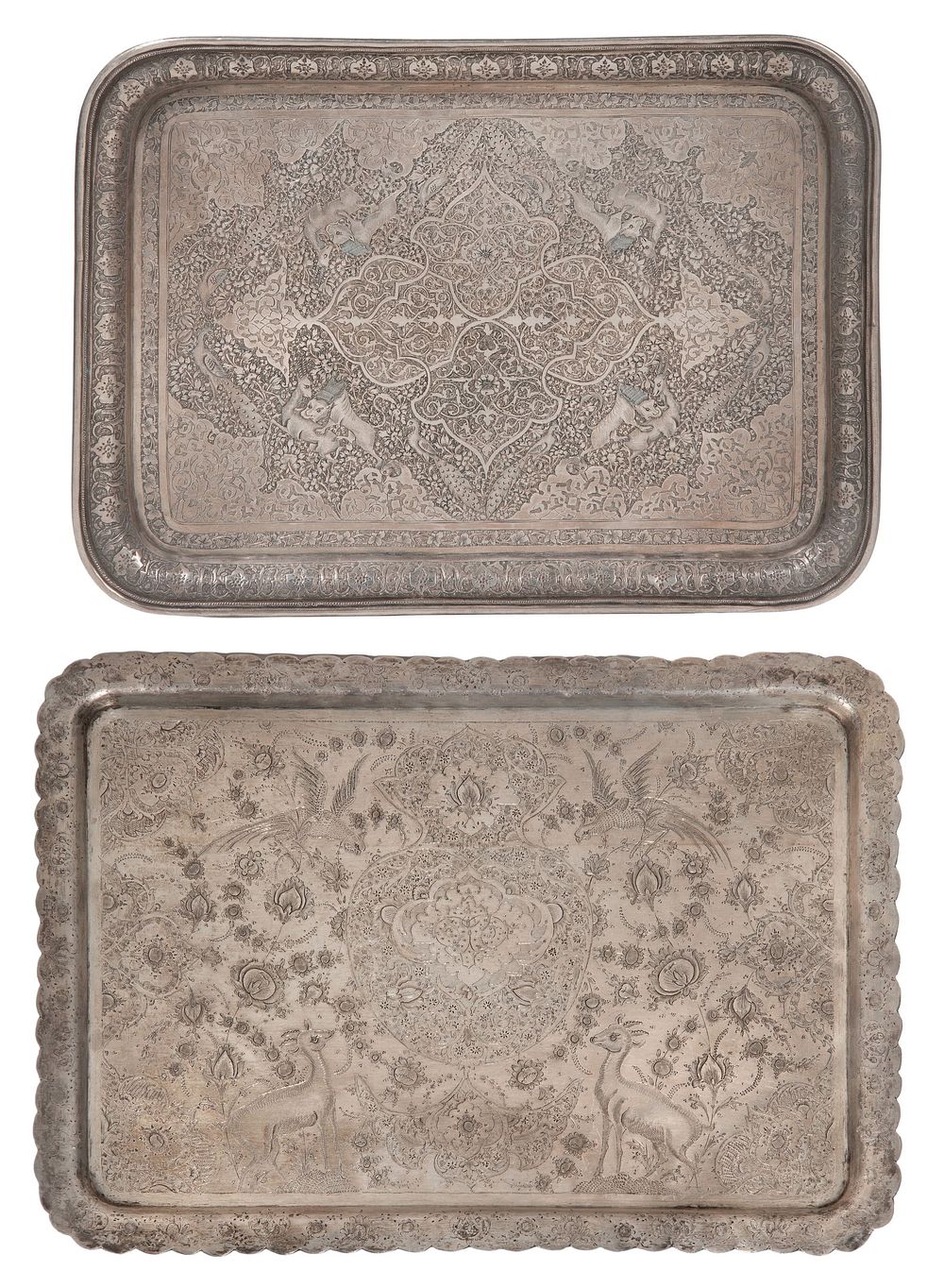 Lot 199: Persian Silver Trays