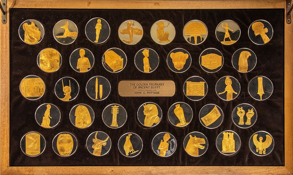 Lot 218: Franklin Mint The Golden Treasures of Ancient Egypt Sterling Silver Round Collection