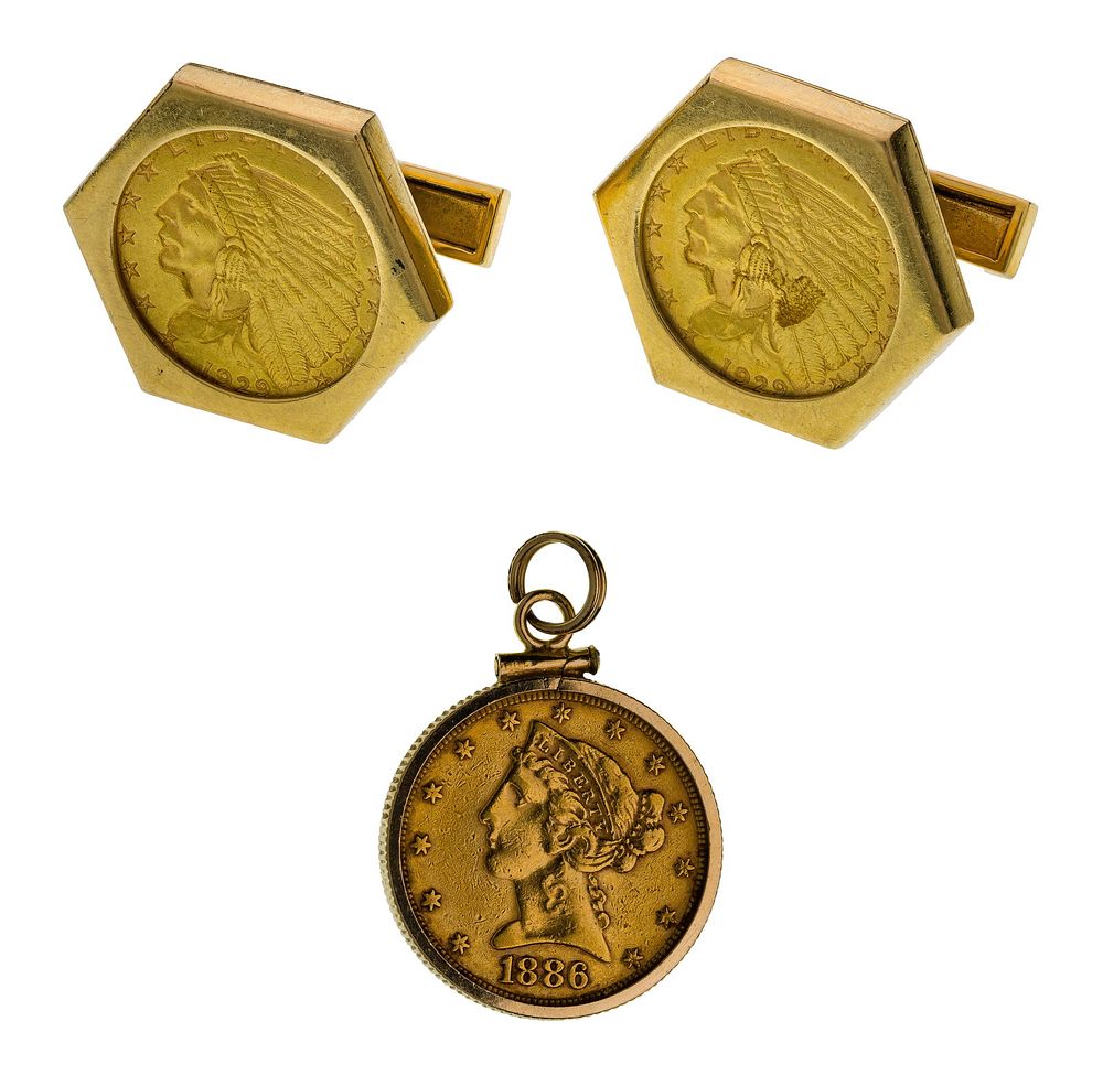 Lot 226: Gold Coin in 14k Yellow Gold Bail Jewelry