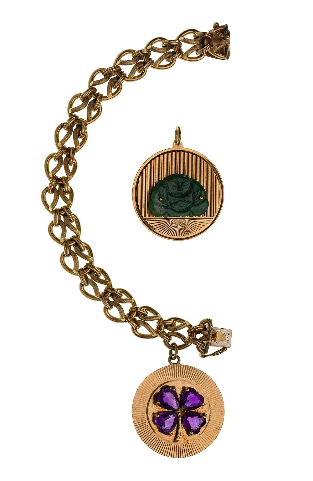 Lot 233: 14k Yellow Gold Charm Bracelet with Charms
