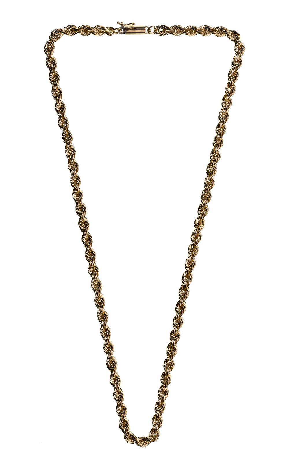 Lot 240: 14k Yellow Gold Twisted Rope Necklace