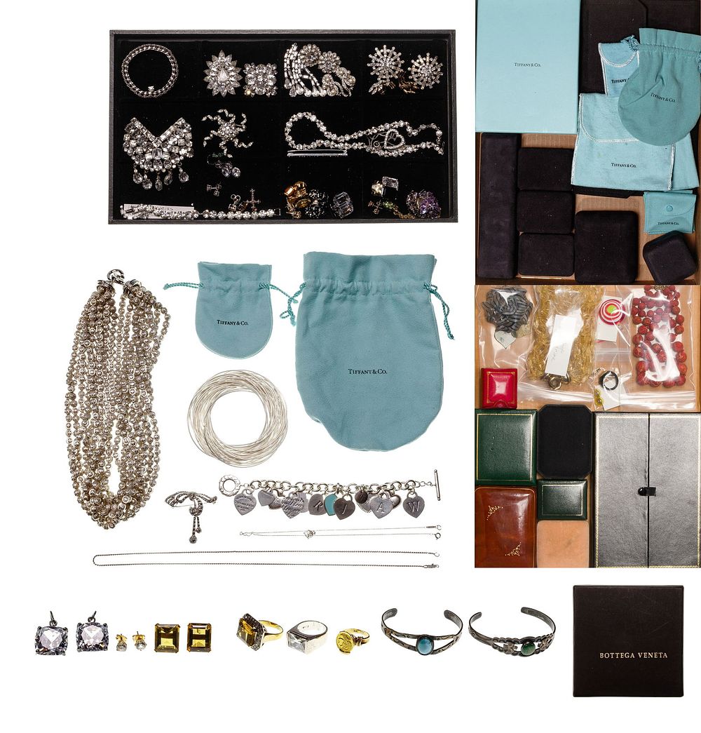 Lot 241: Gold, Sterling Silver, Rhinestone and Costume Jewelry Assortment