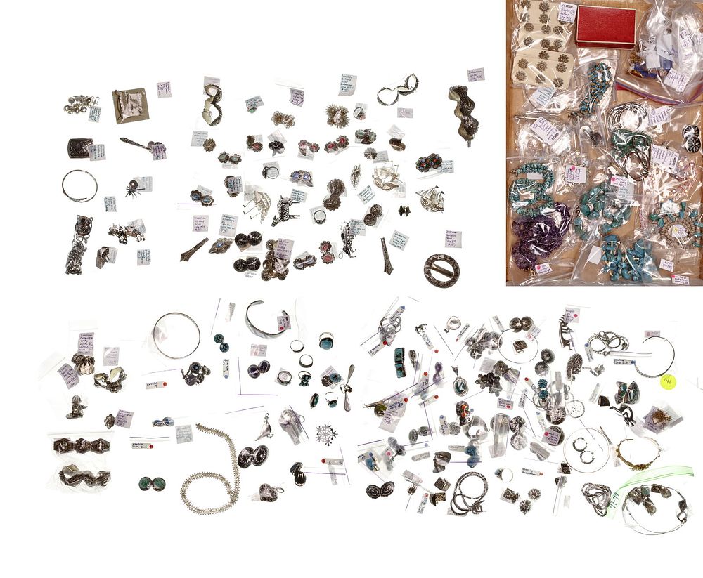 Lot 243: Gold, Sterling Silver, Coin (900) Silver, European (800) Silver and Costume Jewelry Assortment