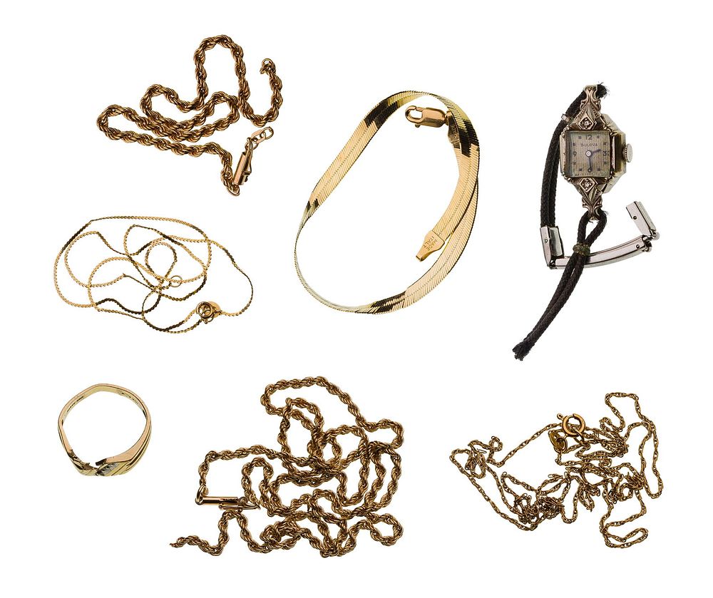 Lot 257: 18k, 14k and 10k Gold Scrap Jewelry Assortment