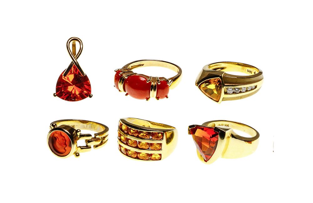 Lot 195: 14k Yellow Gold and Gemstone Jewelry Assortment