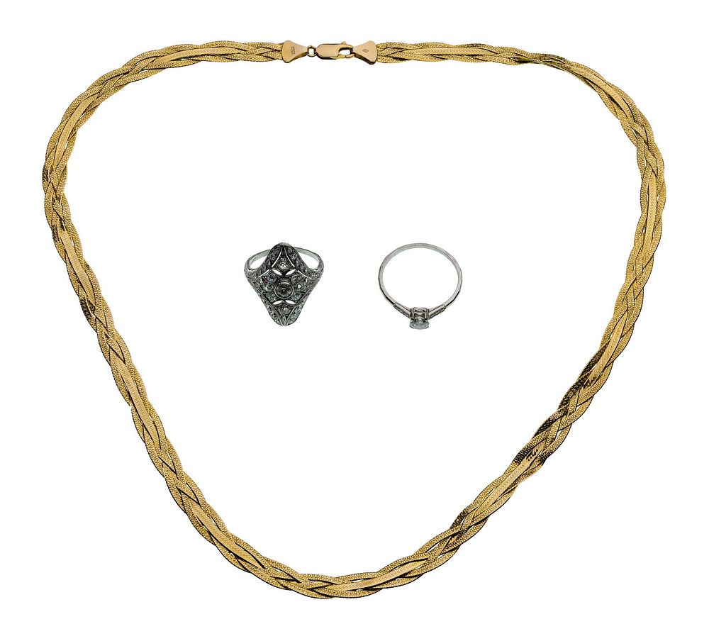 Lot 205: Platinum and Diamond Rings