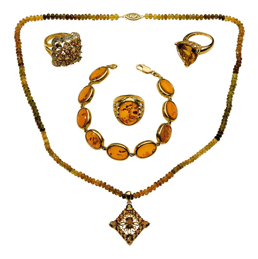 Lot 212: 14k Yellow Gold and Gemstone Jewelry Assortment