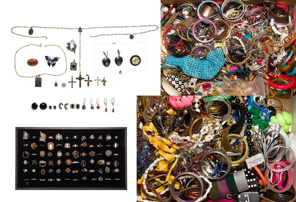 Lot 229: Gold, Sterling Silver and Costume Jewelry