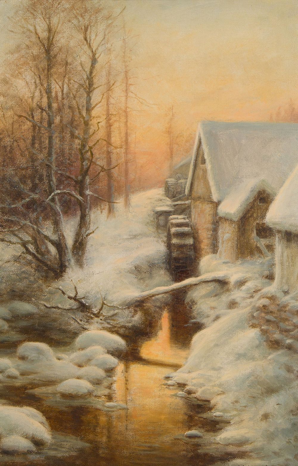 Lot 154: Joseph Farquharson (Scottish, 1846-1935) 'The Silent Mill' Oil on Canvas