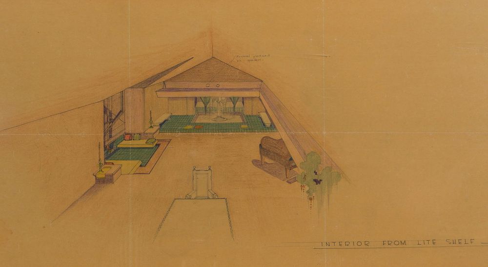 Lot 156: Attributed to Frank Lloyd Wright (American, 1867-1959) Sketch Study