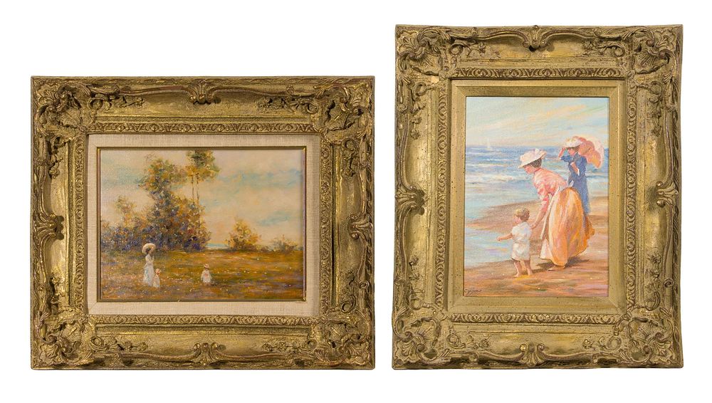 Lot 173: E. J. Cygne (American, b.1937) Oils on Canvas