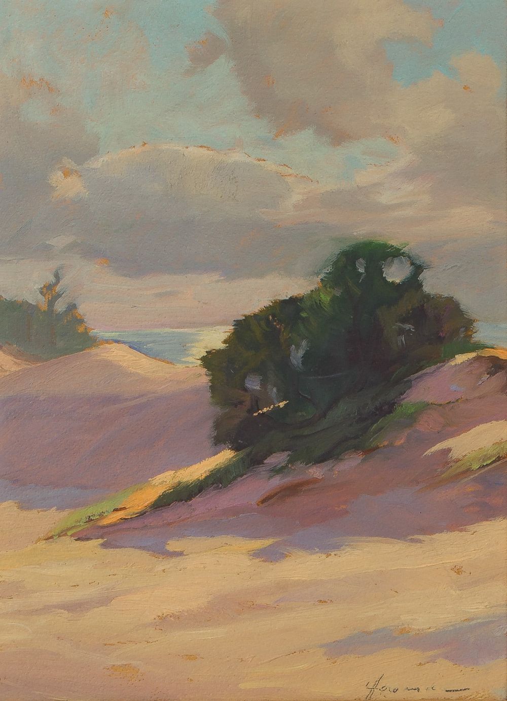 Lot 176: Carl Hoerman (American, 1885-1955) 'Saugatuck Duneland' Oil on Paper