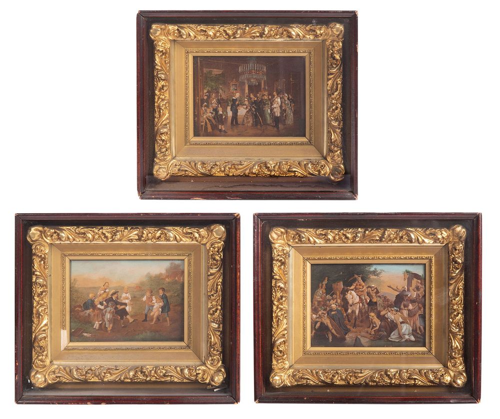Lot 185: Continental School (19th Century) Miniature Oils on Panel