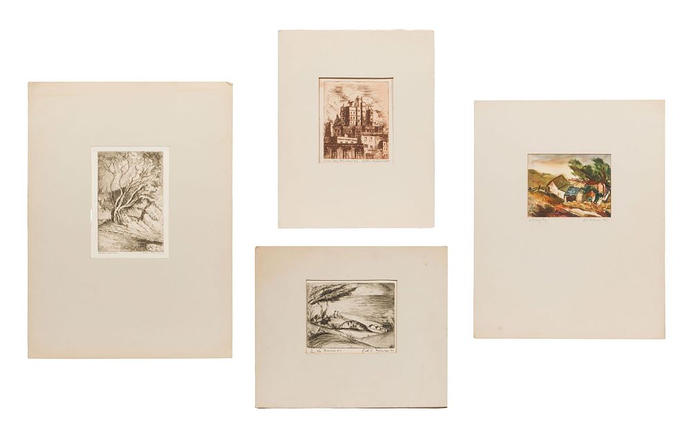 Lot 187: Ruth C. Melnicoe (American, 1897-1959) Etching and Watercolor Assortment