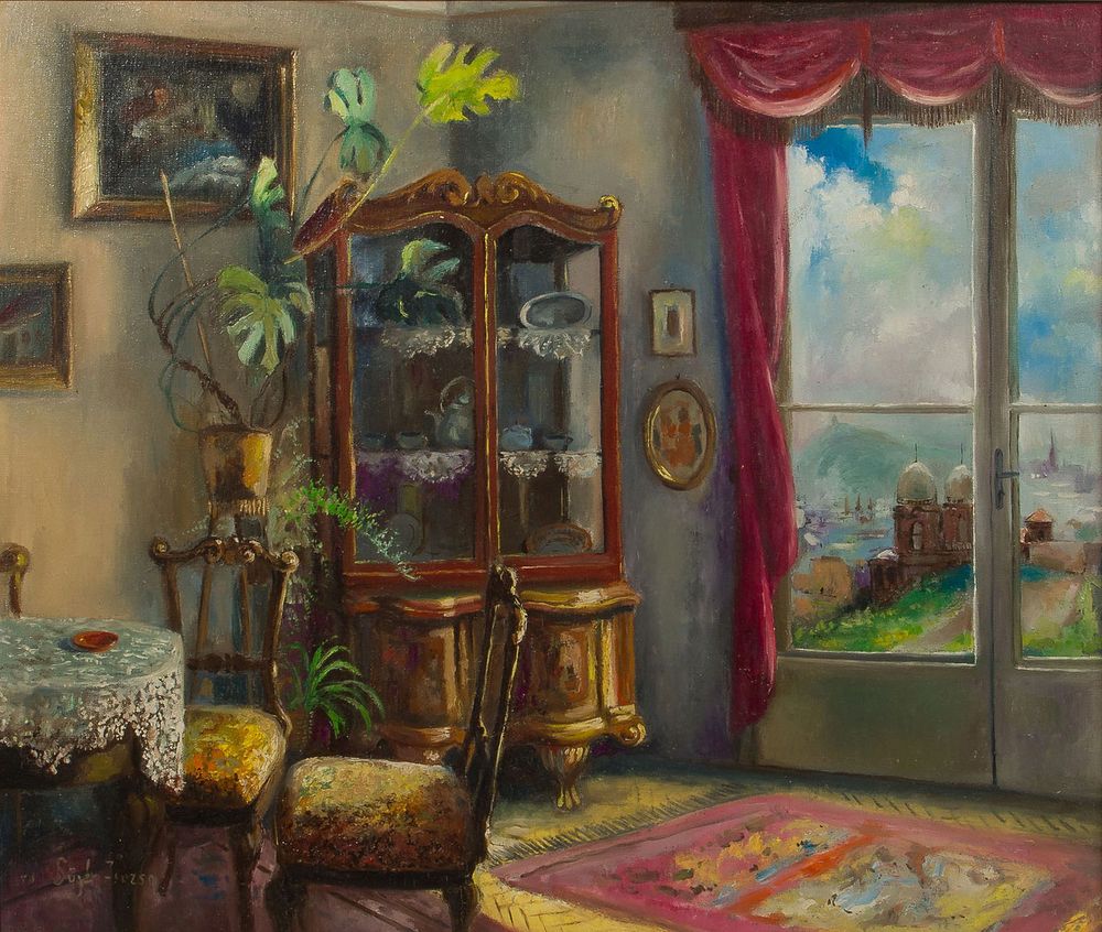 Lot 203: Zsuzsanna Suger (Hungarian, b.1939) Oil on Canvas