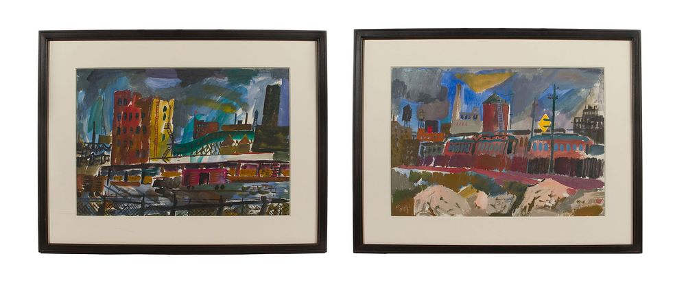 Lot 226: Eleanor Coen (American, 1916-2010) Gouaches on Paper