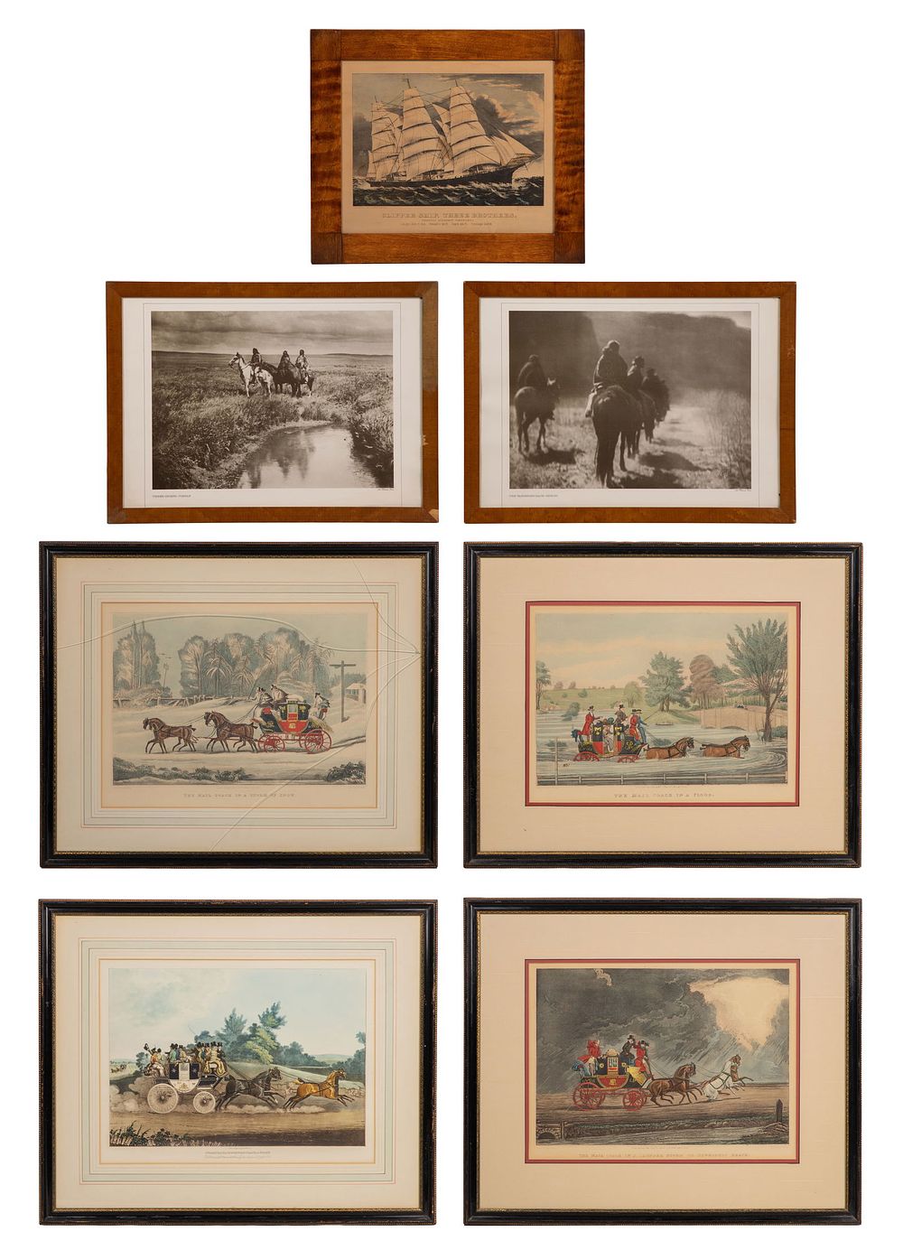 Lot 247: After James Pollard (British, 1792-1867) Aquatint Engraving Assortment