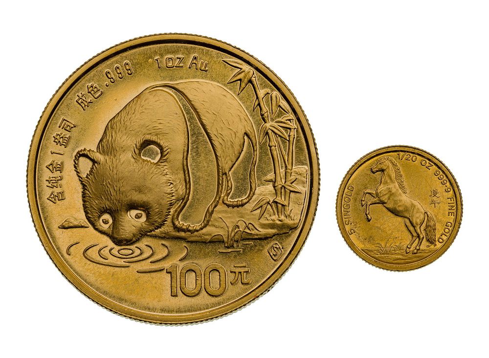 Lot 303: World: China and Singapore Gold Coins