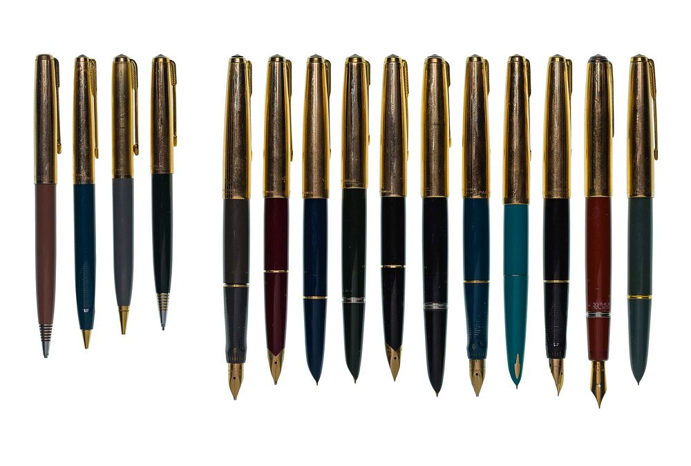 Lot 325: Parker Gold Filled Fountain Pen and Mechanical Pencil Assortment
