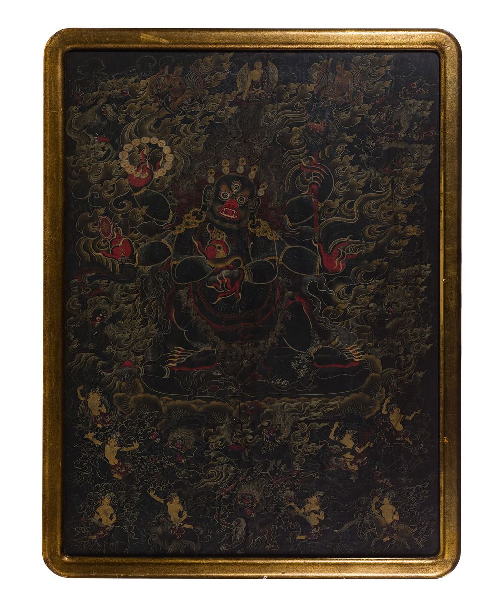 Lot 343: Himalayan Mahakala Chaturbhuja Thangka