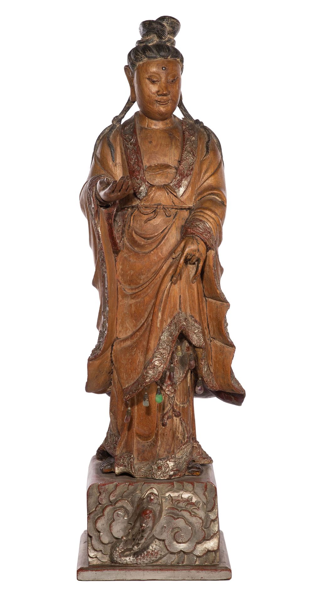 Lot 346: Chinese Carved Wood Guanyin