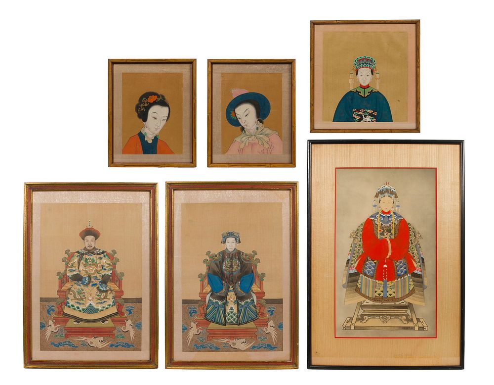 Lot 350: Chinese Ancestral Portrait Assortment