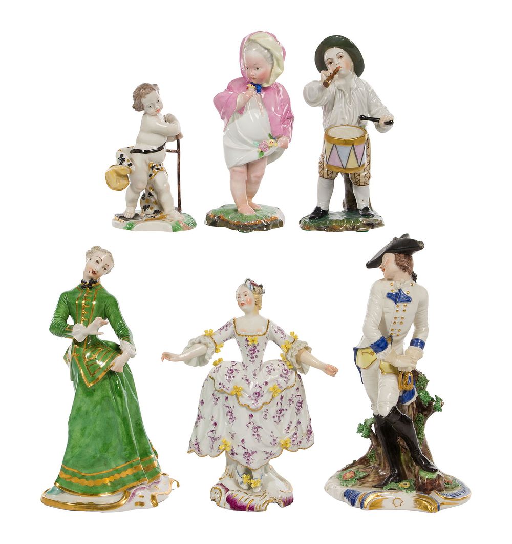 Lot 374: Hochst and Royal Nymphenburg Porcelain Figurine Assortment