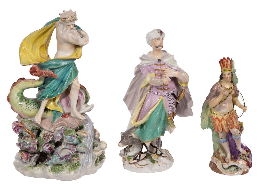 Lot 377: Meissen and Derby Porcelain Figurine Assortment