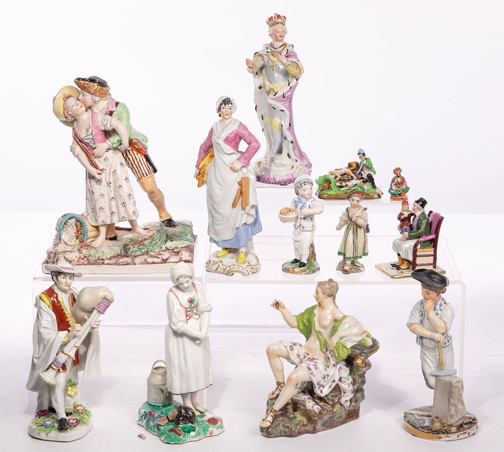 Lot 381: Continental Porcelain Figurine Assortment
